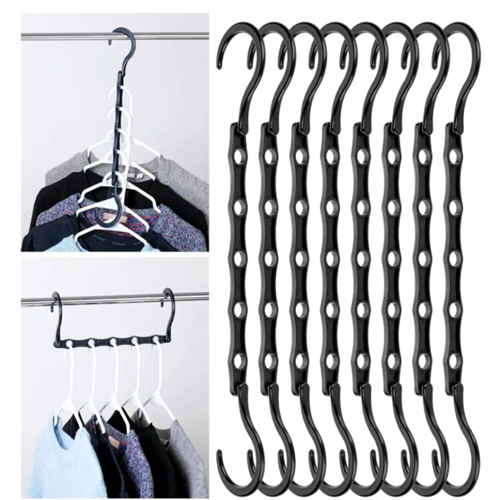Space-Saving Black Closet Hangers (10)